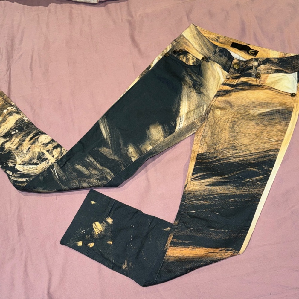 Just Cavalli Black and light brown cotton pants